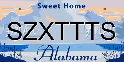SZXTTTS Alabama License Plate