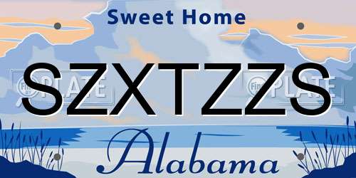 SZXTZZS Alabama License Plate