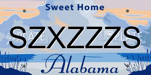 SZXZZZS Alabama License Plate