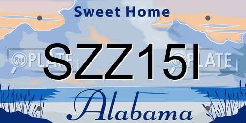 SZZ15I Alabama License Plate