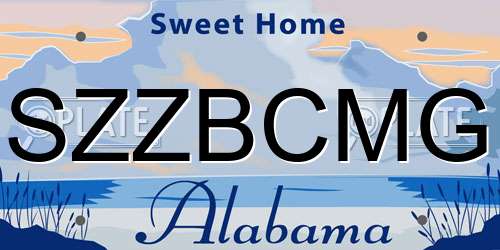 SZZBCMG Alabama License Plate