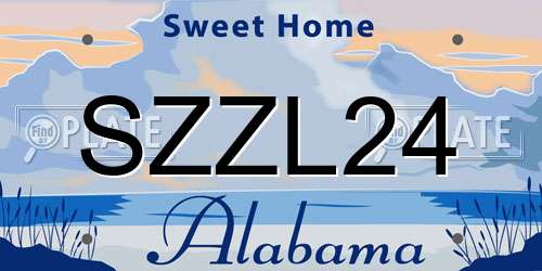 SZZL24 Alabama License Plate