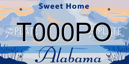 T000PO Alabama License Plate
