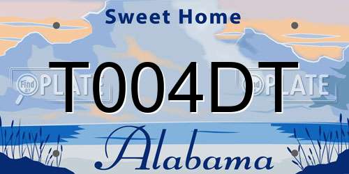 T004DT Alabama License Plate