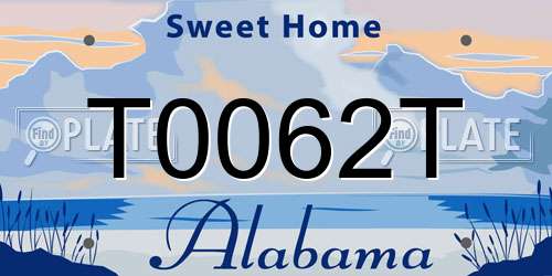 T0062T Alabama License Plate