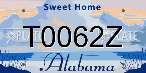 T0062Z Alabama License Plate