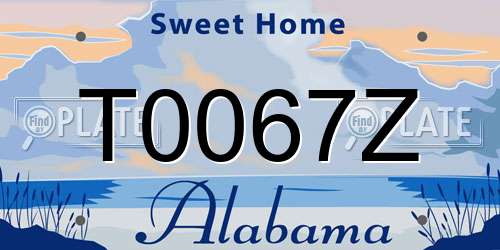 T0067Z Alabama License Plate