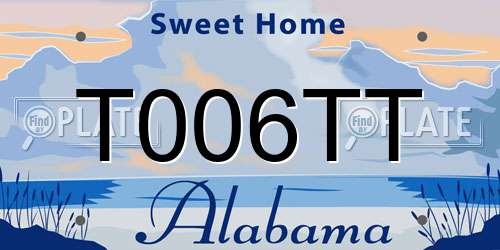 T006TT Alabama License Plate