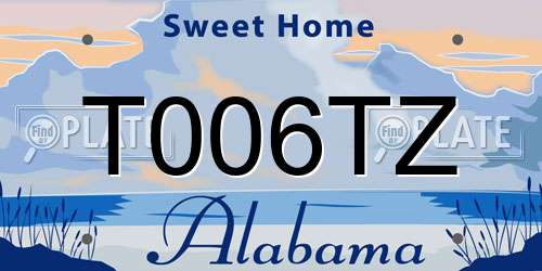 T006TZ Alabama License Plate