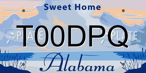 T00DPQ Alabama License Plate