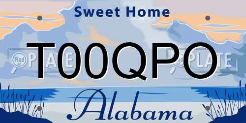 T00QPO Alabama License Plate