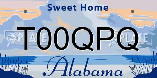 T00QPQ Alabama License Plate