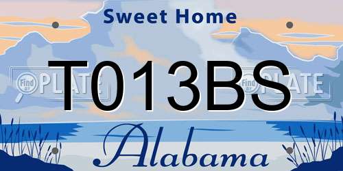 T013BS Alabama License Plate