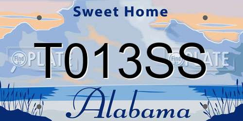T013SS Alabama License Plate