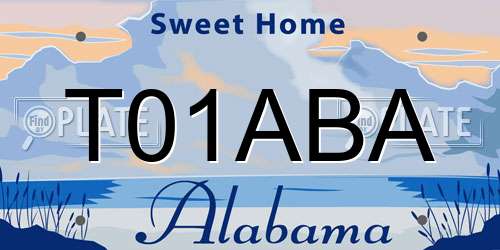 T01ABA Alabama License Plate