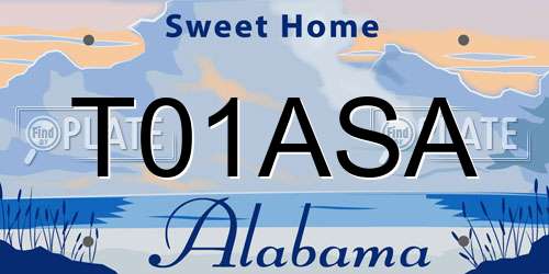 T01ASA Alabama License Plate