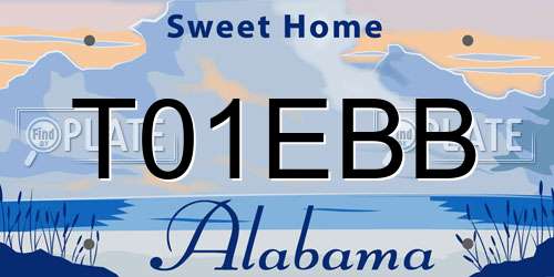 T01EBB Alabama License Plate