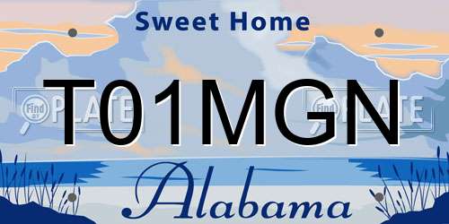 T01MGN Alabama License Plate