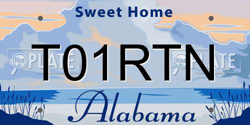 T01RTN Alabama License Plate
