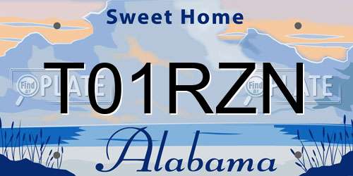 T01RZN Alabama License Plate