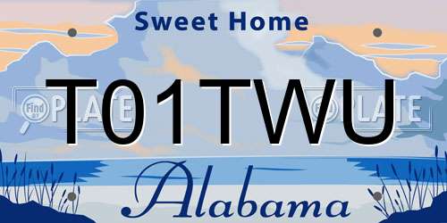 T01TWU Alabama License Plate