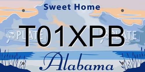 T01XPB Alabama License Plate