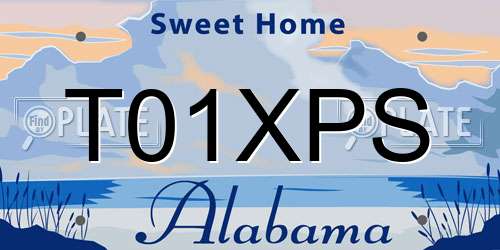 T01XPS Alabama License Plate