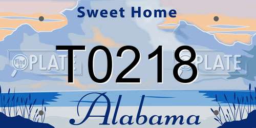 T0218 Alabama License Plate