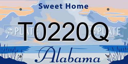 T0220Q Alabama License Plate