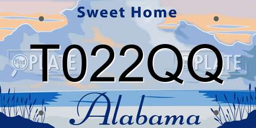 T022QQ Alabama License Plate