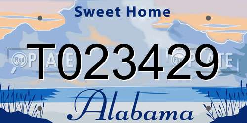T023429 Alabama License Plate