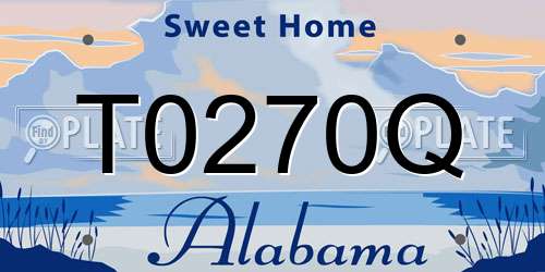 T0270Q Alabama License Plate