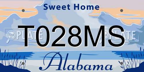 T028MS Alabama License Plate
