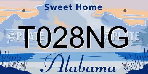 T028NG Alabama License Plate
