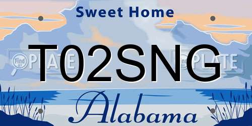 T02SNG Alabama License Plate