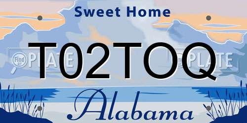 T02TOQ Alabama License Plate