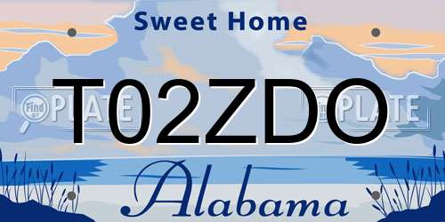 T02ZDO Alabama License Plate