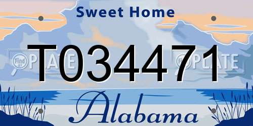 T034471 Alabama License Plate