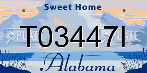 T03447I Alabama License Plate