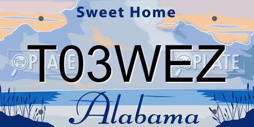 T03WEZ Alabama License Plate