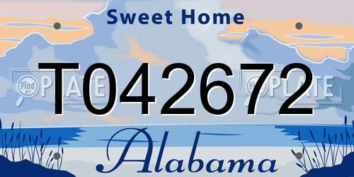 T042672 Alabama License Plate