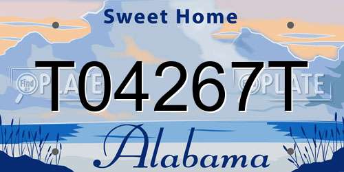 T04267T Alabama License Plate