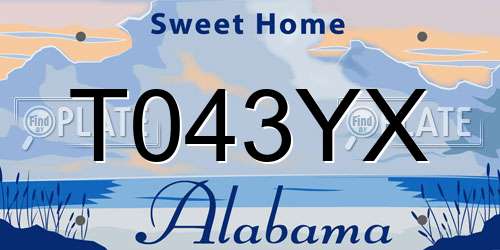 T043YX Alabama License Plate
