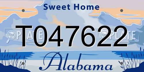 T047622 Alabama License Plate