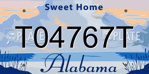 T04767T Alabama License Plate