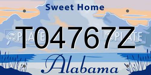 T04767Z Alabama License Plate