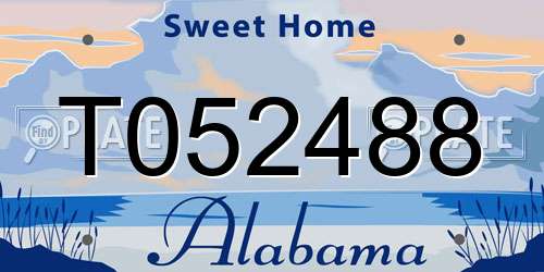T052488 Alabama License Plate