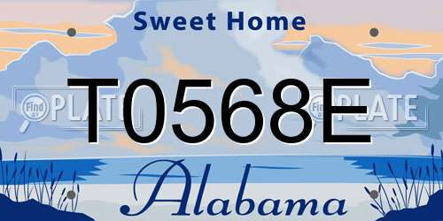 T0568E Alabama License Plate