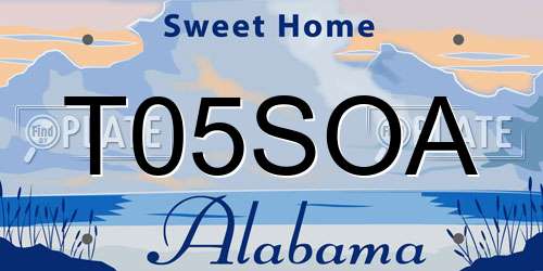 T05SOA Alabama License Plate