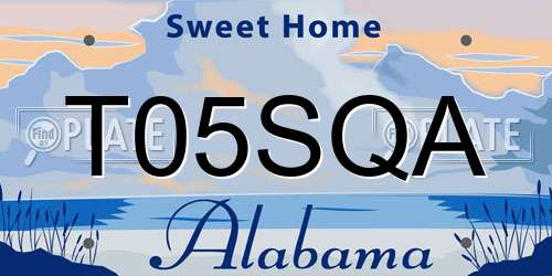T05SQA Alabama License Plate